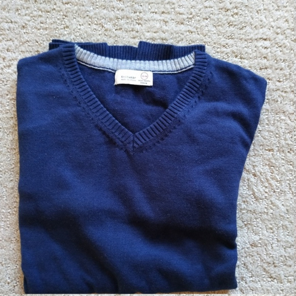 New Boys Cotton Sweater V neck formal navy 13-14 - Picture 2 of 3